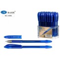 Ручка BASIR с чернилами на масл. основе,прорезиненный держатель,тонированный синий пластиковый корпус , цвет чернил-синий.0,7mm МС-3498