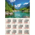 Календарь 2025 листовой А2 лак 25116 Бирюзовая река