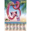 Календарь 2025 листовой А2 лак 25182 Розовая с телефоном