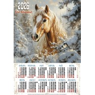 Календарь 2026 листовой А2 лак 26167 Зимняя сказка