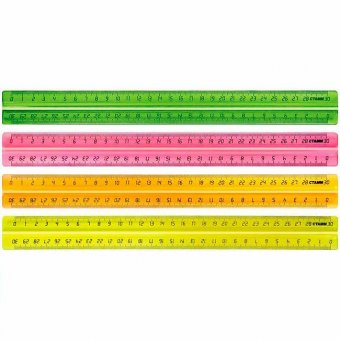Линейка с держателем Стамм 30см пластик Neon Cristal ЛН42