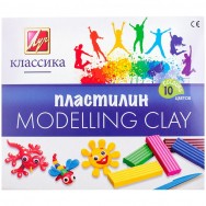 Пластилин Луч 10цв. Классика 200гр. стек к/кор. 7С 304-08
