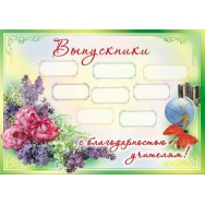 Плакат оформительский 680х490 мм (А2) Выпускники с благодарностью учителям ПЛ 3512 Лак Атмосфера праздника