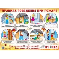 Плакат учебный А2 Правила поведения при пожаре / Атмосфера Праздника