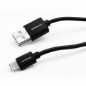 Data-кабель Ergolux черный USB(A)шт. - Lightning 2А 1м, пакет ELX-CDC03P-C02 ПРОМО