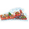 Плакат оформительский 348х410мм фигурный Новый Год 0-35 5054 Новогодний паровозик Лак Мир открыток
