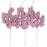 Свеча д/торта на пиках С ДР розовый перламутр(1502-6674)