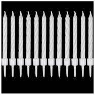 Свечи д/торта Спирали с подставкой Белые 6см 12шт/V (1502-6780)