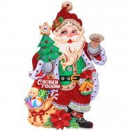 Плакат новогодний Волшебный дедушка, 30см, 203-459