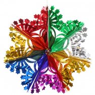 Украшение новогоднее из фольги Сказочная снежинка, D-30см, Мультицвет, 202-433