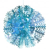 Украшение новогоднее из фольги Снежный Шар, D-30см, Голубой, 202-424