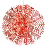 Украшение новогоднее из фольги Снежный Шар, D-30см, Розовое Золото, 202-423