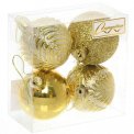 Елочное украшение пластик Набор шаров 5 см (набор 4 шт) 