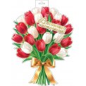 Плакат оформительский 348х410мм фигурный 0-35 8036 Букет Тюльпанов Лак Мир открыток