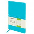 Блокнот Brauberg А5 148x218мм, Metropolis X, под кожу, 80л, резинка, клетка, бирюзовый, 111035