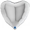 Шар-фольга Grabo Сердце Металлик Silver 18