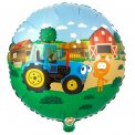 Шар-фольга Весёлая затея круг Котэ и Синий Трактор 18