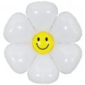 Шар-фольга Весёлая затея фигура Цветок Ромашка Улыбка белая 20*14 см (1207-4986)