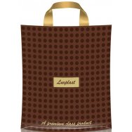 Пакет ЛюксПласт с петлевой ручкой 34*30 см 100 мк Горох коричневый