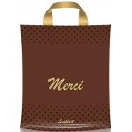 Пакет ЛюксПласт с петлевой ручкой 34*30 см 100 мк Мерси коричневый