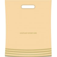 Пакет ЛюксПласт с вырубной ручкой 37*30 см 100 мк Спорт бежевый