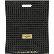 Пакет ЛюксПласт с вырубной ручкой 47*40 см 100 мк Горох черный