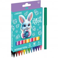 Фломастеры DeVente 12цв. Little Rabbit, с вентилируемым колпачком, картонная коробка, 5081626