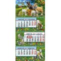 Календарь 2027 квартальный трёхблочный средний 245*470 мм 