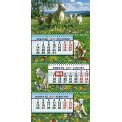 Календарь 2027 квартальный трёхблочный средний 245*470 мм 