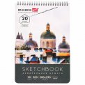 Скетчбук Brauberg ART акварельная бумага 200 г/м2, 200х290 мм, 20 л., гребень, твердая обложка, 112980
