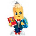 Плакат оформительский 348х505мм фигурный 0-35 093 Карандаш с букварем Лак Мир открыток