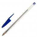 Ручка Staff Basic шариковая Budget BP-02, письмо 500 м, СИНЯЯ, длина корпуса 13,5 см, линия письма 0,5 мм, 143758