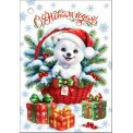 Мини открытка 61х85мм 2-79 5574 С Новым годом ! Без отделки Мир открыток