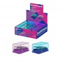 Точилка E.Krause Base Mini Vivid 1 отв. пластиковая, с контейнером, ассорти (в коробке-дисплее) 60078