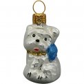 Елочное украшение стекло Собачка голубой, мини серия 