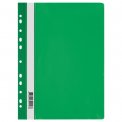 Скоросшиватель Стамм пластиковый с перфорацией А4 120мкм, зеленая с прозр. верхом ММ-30727