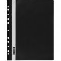 Скоросшиватель Стамм пластиковый с перфорацией А4, 160мкм, черная с прозр. верхом ММ-32254