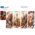 Пакет подарочный бумажный плотный 36*12*9см под бутылку С ПРАЗДНИКОМ! цветной с рисунком, ассорти, МС-7729