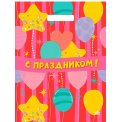 Пакет Тико с вырубной ручкой 40*31см 60 мк лам. Праздник с шарами