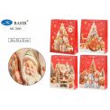 Пакет н.г. подарочный бумажный плотный 26*32*10см НОВЫЙ ГОД цветной с рисунком, объёмная аппликация с элементами фольгирования МС-7695